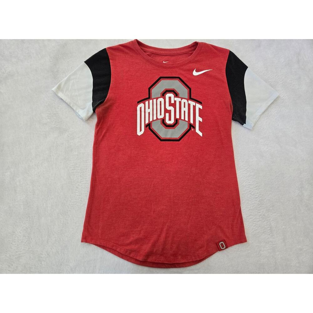 Nike Ohio State Buckeyes T Shirt Womens Small Red NCAA Logo Tee